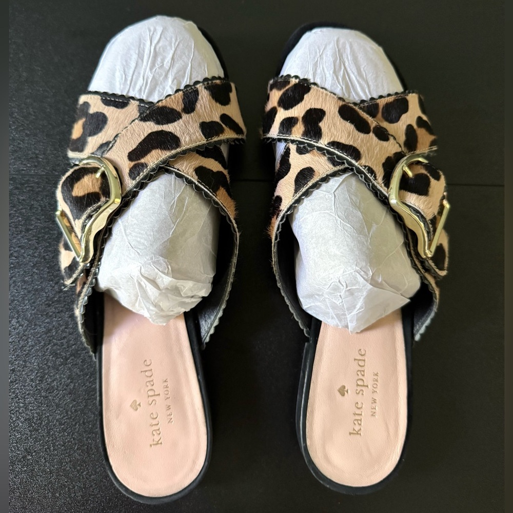 Kate Spade Leopard Print Women's Slide Sandals 9